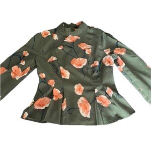 💕3 FOR $15💕 NWT FOREVER 21 FLORAL LONG SLEEVE BLOUSE, SIZE S WOMEN’S